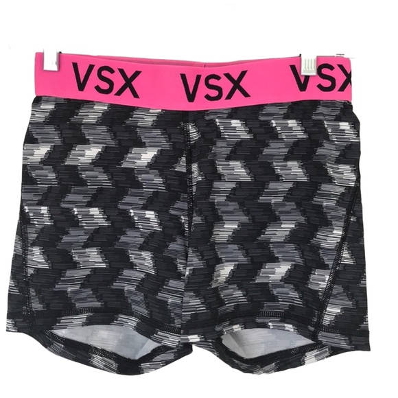 VICTORIA’S SECRET VSX Player Shorts & Sports Bra Set Black White Pink - Picture 8 of 14